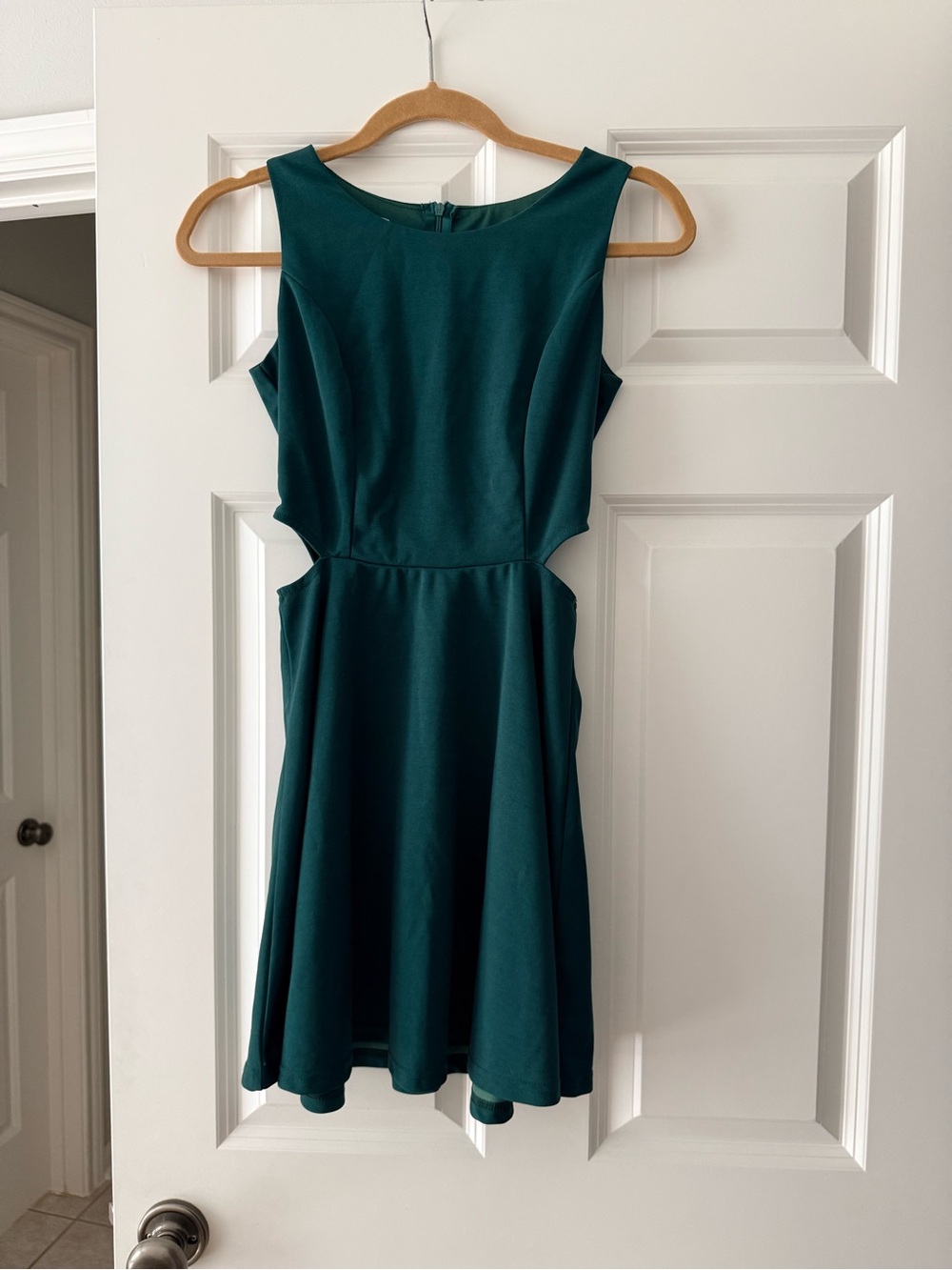 Girls' Teal Cutout Fit-and-Flare Dress